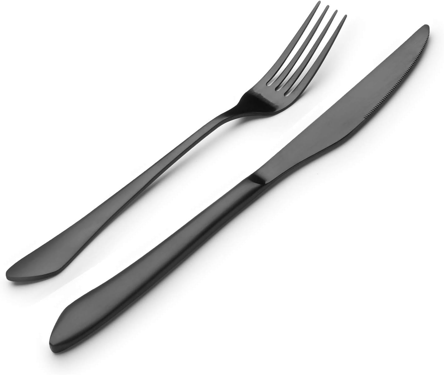Sleek Matte Black 20-Piece Stainless Steel Flatware Set for 4 – Elegant Satin Finish Cutlery, Dishwasher Safe for Home & Restaurant Use