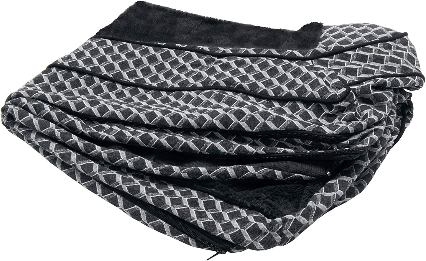 Furhaven Replacement Dog Bed Cover Comfy Couch Plush & Décor Sofa-Style, Machine Washable - Diamond Gray, Jumbo (X-Large)