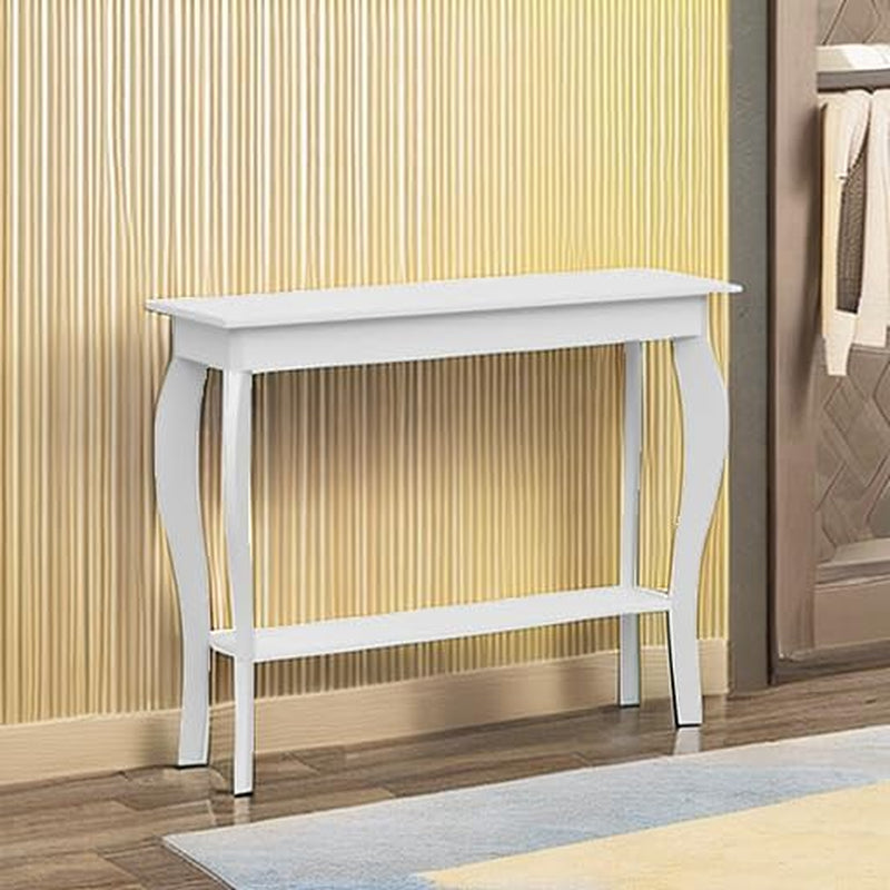 Chic White Choochoo Narrow Console Table - Stylish Accent for Entryway or Sofa
