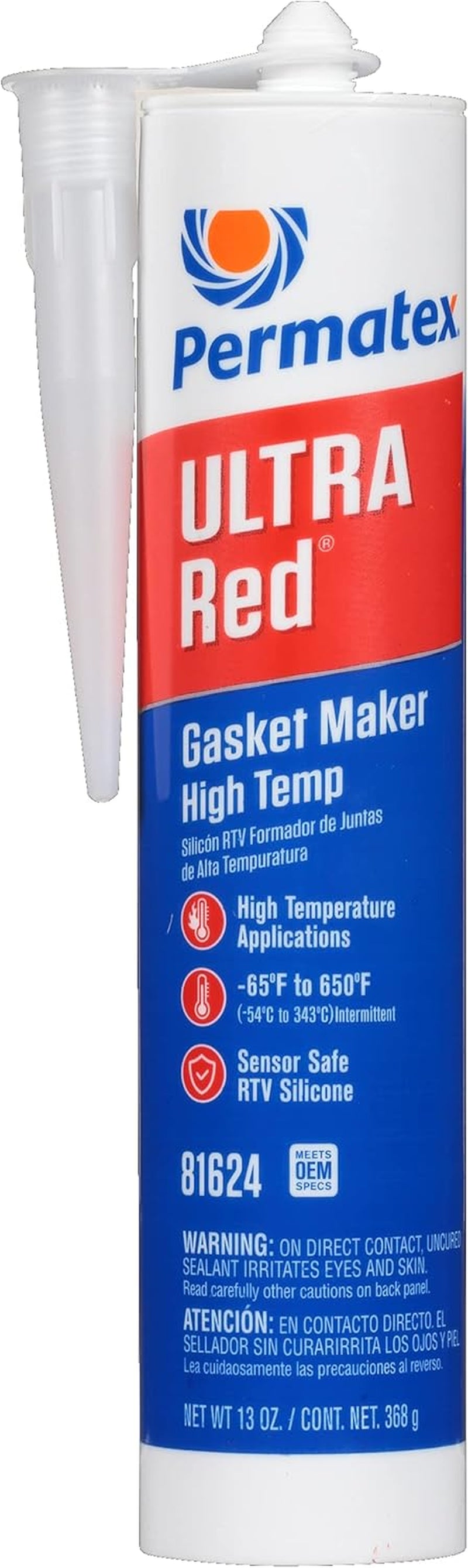 Permatex 81630 Ultra Red High Temperature Gasket Maker, 3 Oz