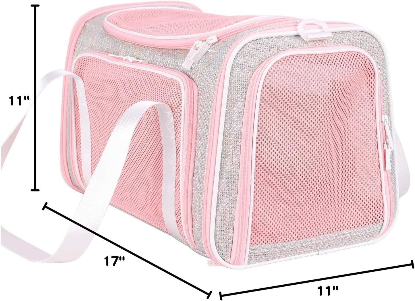 Petisfam Soft Cute Travel Pet Carrier Bag for Medium Cats, Kitty and Puppy, Fantasy Pink, M