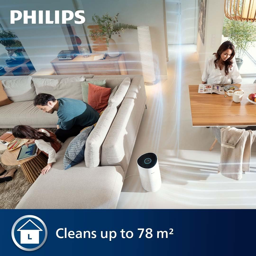 1000I Series Air Purifier – 78 M² Coverage, 300 M³/H CADR, HEPA & Carbon Filter, Smart Sensor, Ultra-Quiet, Wi-Fi Connected, Air+ App (AC1715/70)