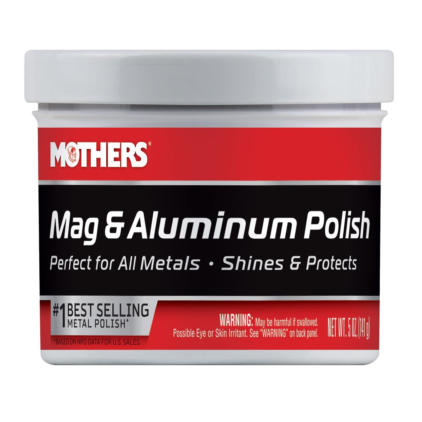Mothers Mag & Aluminum Polish, 10 Oz. – Brilliant Shine, Easy to Use, for All Uncoated & Unplated Metals Including Aluminum Wheels, Stainless Steel Trim and Exhaust Tips, Brass & More (05101)
