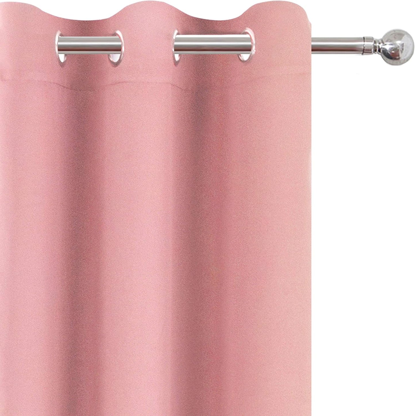 Luxurious Baby Pink Blackout Curtains - Set of 2 Grommet Panels (42" x 63") for a Cozy Bedroom Retreat