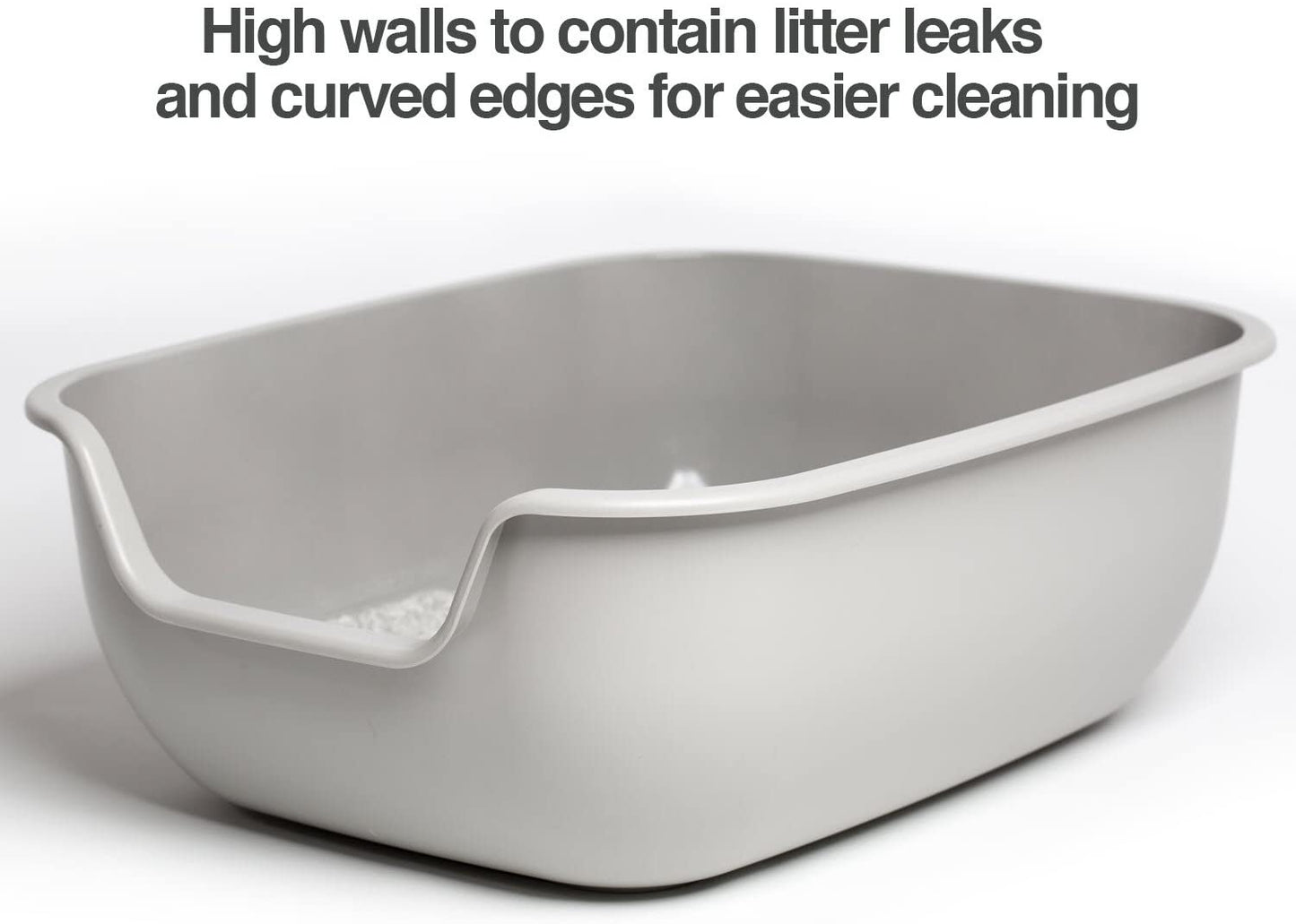 Petfusion Betterbox Non-Stick Large Litter Box, Pet Safe Coating for Easier Cleaning, Open Top Promotes Healthy Usage, Made of Stronger ABS Plastic
