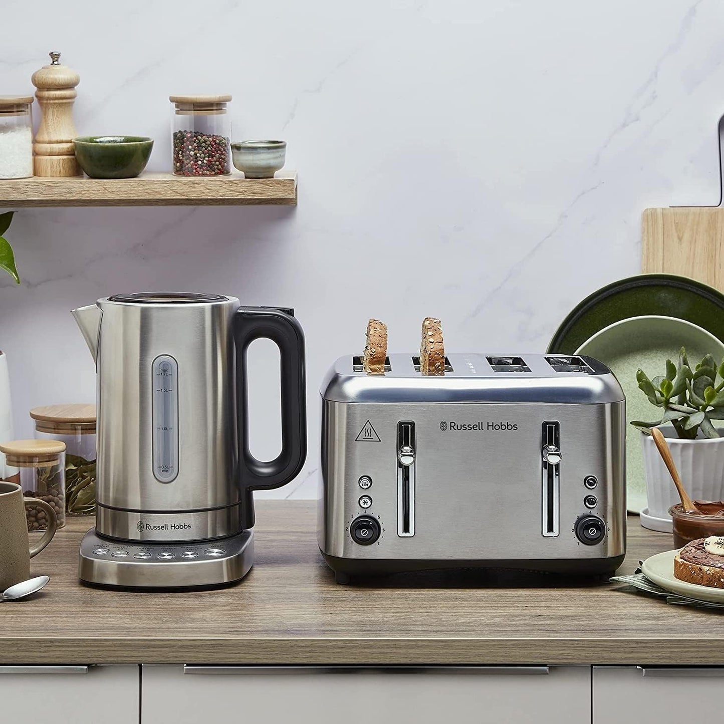 RHK510 Addison Kettle, 5 Temperature Settings, 1.7 L Capacity, Keep Warm Function, Easy to Clean, Silver