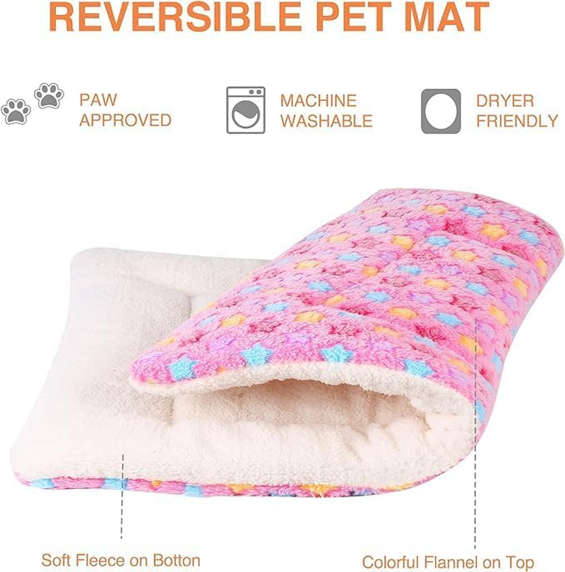 Mora Pets Dog Bed Crate Pad Ultra Soft Pet Bed with Cute Star Print Washable Crate Mat for Large Medium Small Dogs Reversible Fleece Dog Crate Kennel Mat Cat Bed Liner 29 X 21 Inch Pink