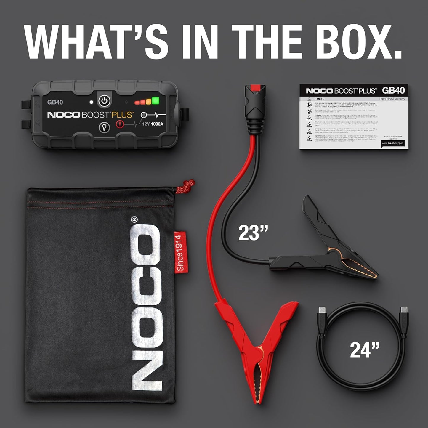NOCO Boost GB40 - 1000A Ultra-Safe Portable Jump Starter & Power Bank for Gas & Diesel Engines