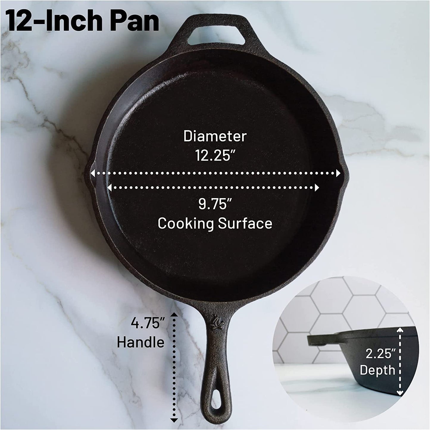 Backcountry Iron 12-Inch Pre-Seasoned Cast Iron Skillet - Perfect for All Your Cooking Adventures!