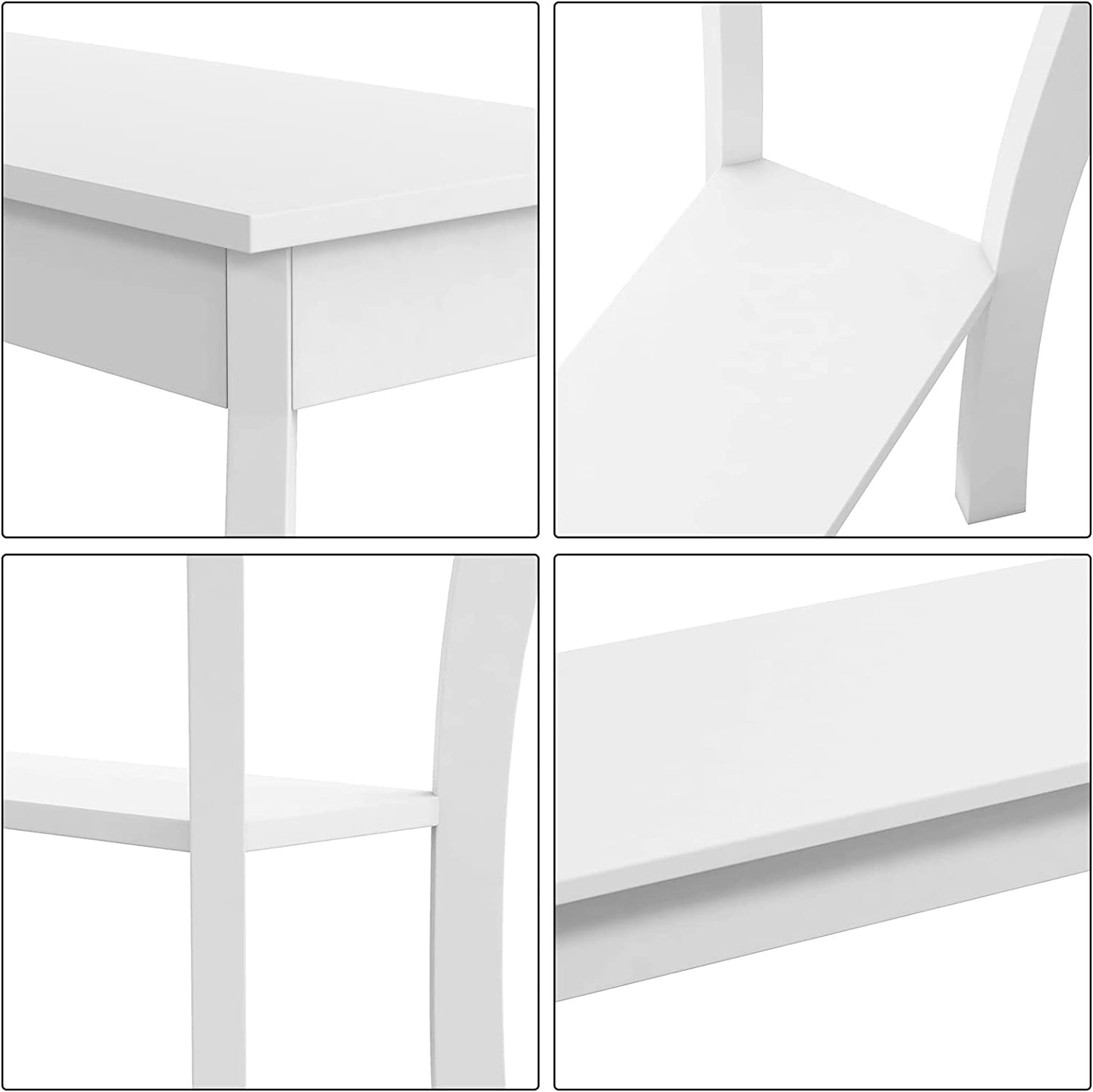 Chic White Choochoo Narrow Console Table - Stylish Accent for Entryway or Sofa