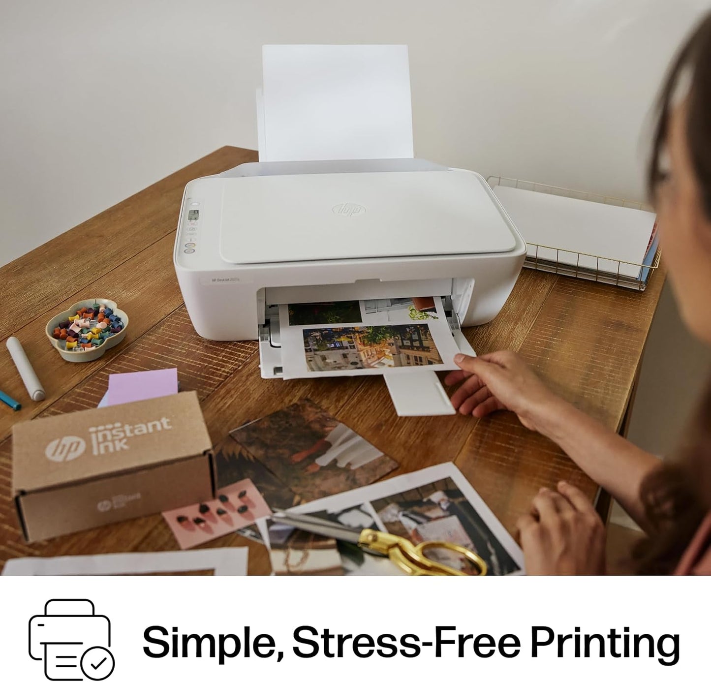 HP Deskjet 2827E Wireless All-In-One Color Inkjet Printer - Perfect for Home Use with Scanner, Copier & 3-Month Instant Ink Trial Included!