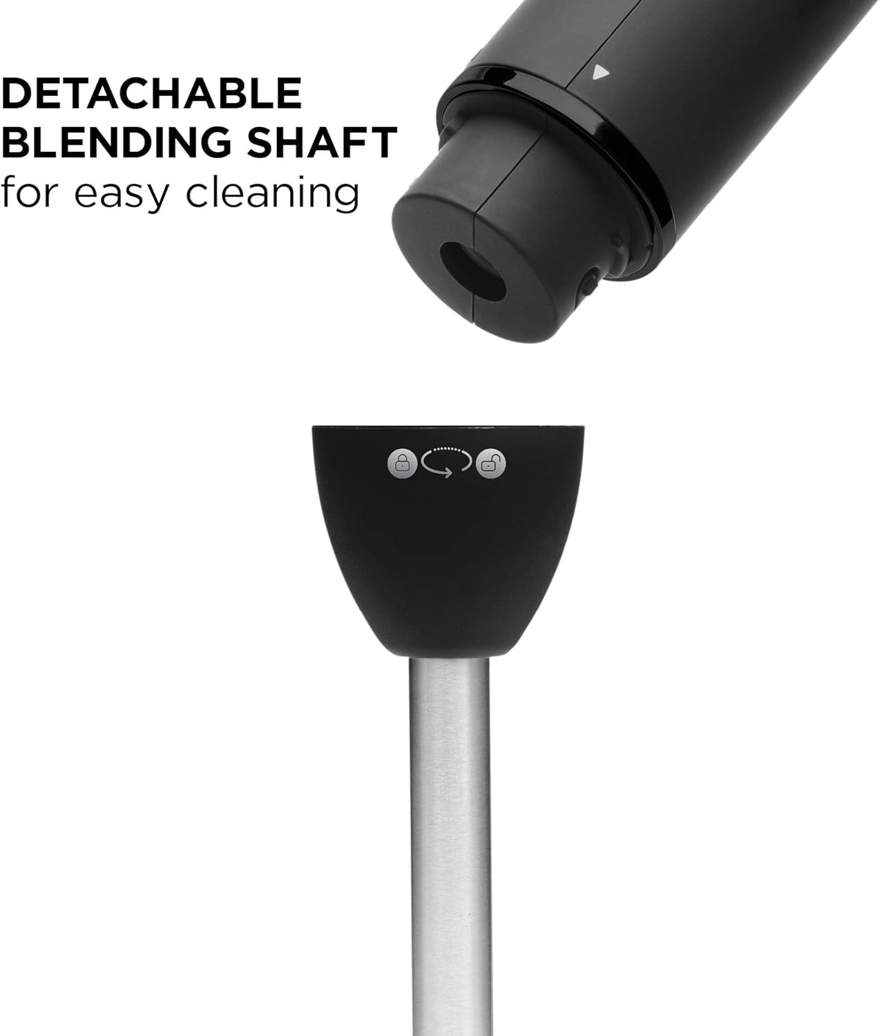 Chefman Powerful Immersion Hand Blender - 2-Speed Electric Mixer for Smoothies, Soups, Sauces & More - Ice Crushing, Black
