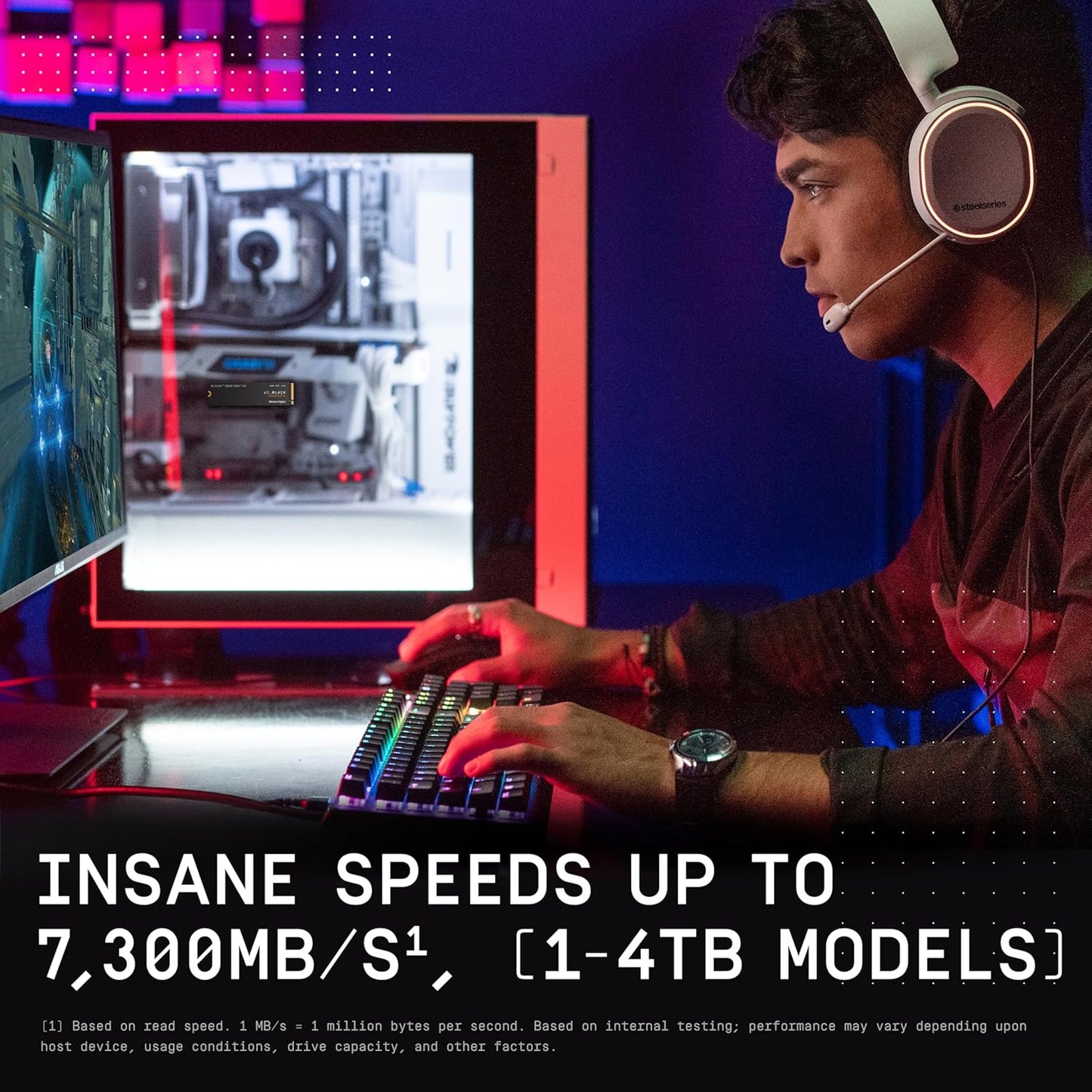 WD_BLACK 2TB SN850X NVMe Gaming SSD with Heatsink - Lightning Fast 7,300 MB/s - Perfect for PS5 - Gen4 PCIe M.2 2280
