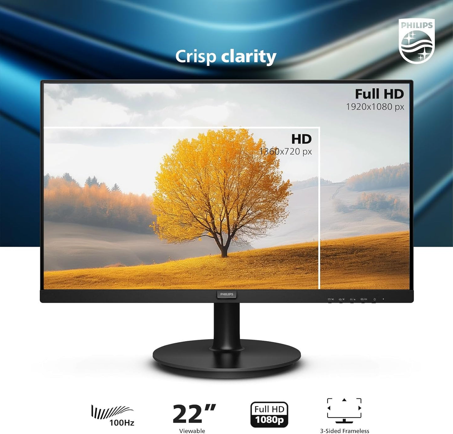 Philips 27B2N2100 27" FHD 100Hz Gaming & Office Monitor - Energy Star & EPEAT Gold Certified with HDMI & VGA, 4-Year Warranty