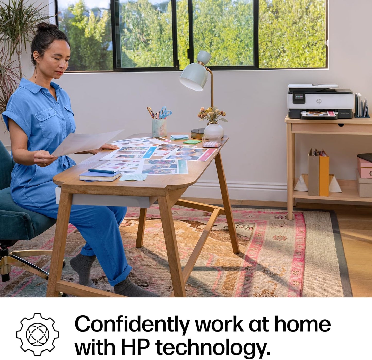 HP Officejet Pro 8125E Wireless All-In-One Color Inkjet Printer - Ideal for Home Office, Print, Scan, Copy, ADF, Duplex Printing, Includes 3-Month Instant Ink Trial, AI-Enabled
