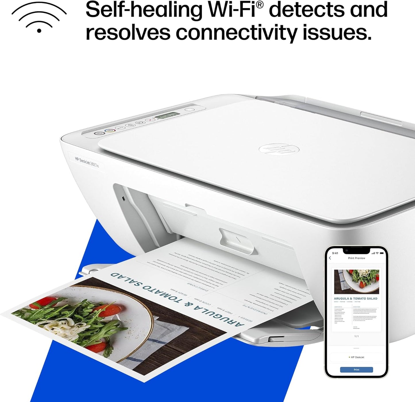 HP Deskjet 2827E Wireless All-In-One Color Inkjet Printer - Perfect for Home Use with Scanner, Copier & 3-Month Instant Ink Trial Included!