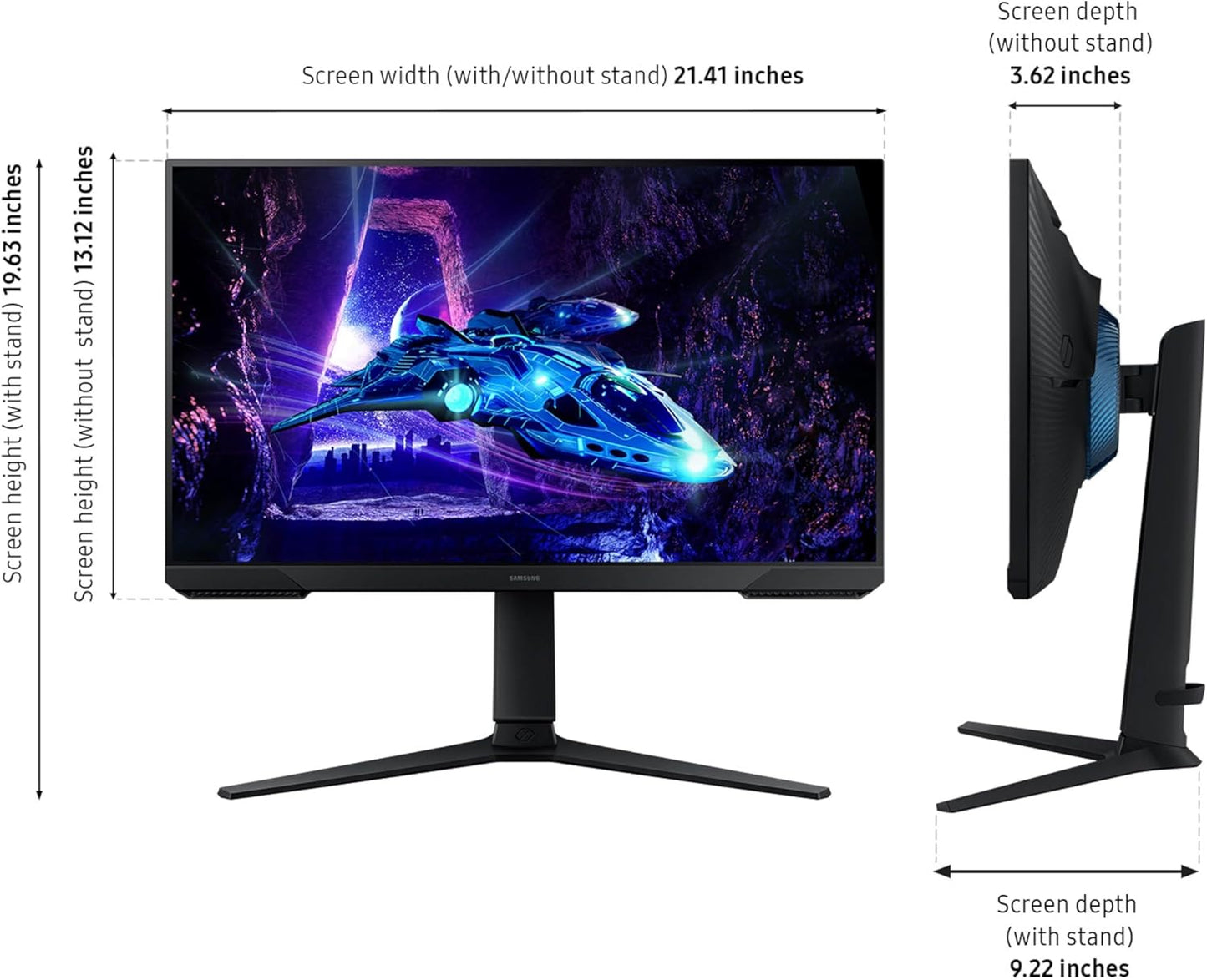 Samsung Odyssey G3 24" FHD Gaming Monitor - 1ms Response, 180Hz Refresh Rate, AMD FreeSync, Adjustable Stand, Eye Saver Mode, Flicker-Free