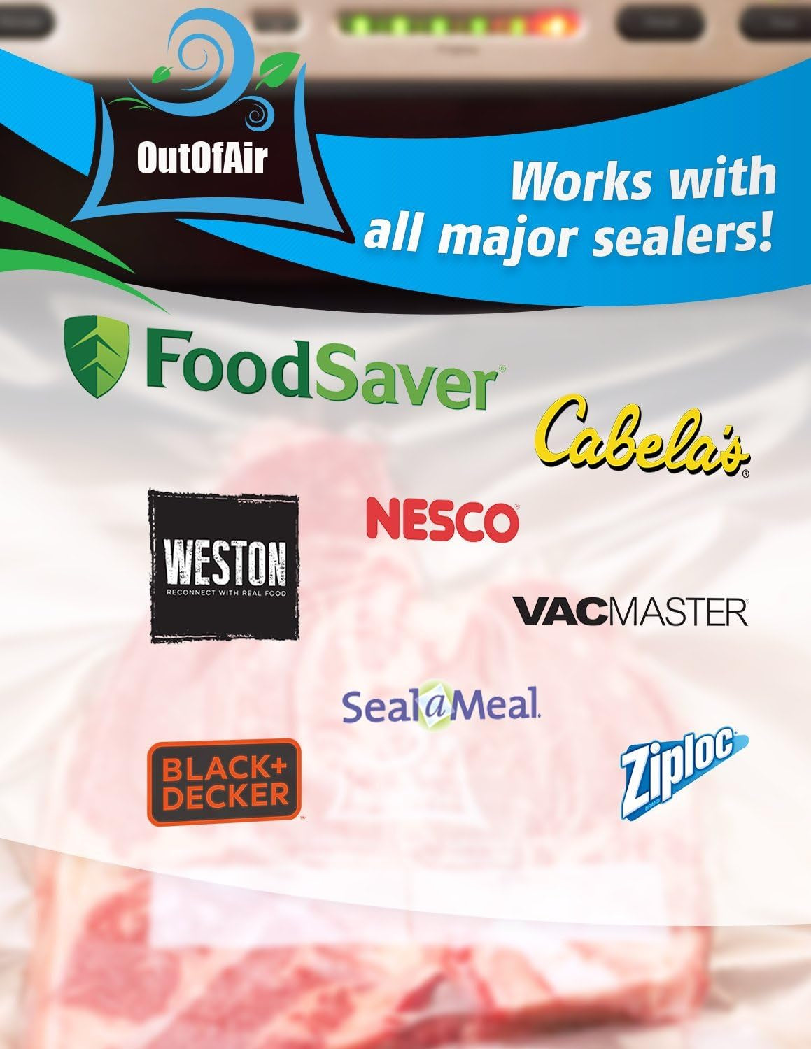 Premium 100 Gallon Vacuum Sealer Bags (11" X 16") - BPA Free, 33% Thicker, Compatible with Foodsaver & More - Commercial Grade Quality