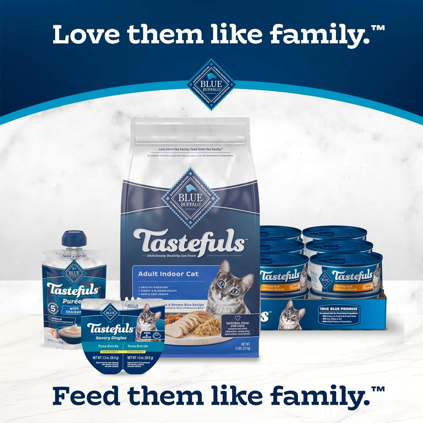 Blue Buffalo Tastefuls Natural Dry Food for Adult Indoor Cats, Chicken & Brown Rice Recipe, 15-Lb. Bag