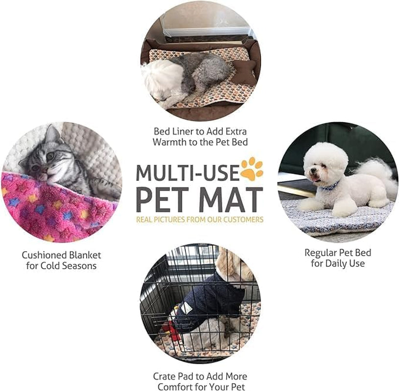 Mora Pets Dog Bed Crate Pad Ultra Soft Pet Bed with Cute Star Print Washable Crate Mat for Large Medium Small Dogs Reversible Fleece Dog Crate Kennel Mat Cat Bed Liner 29 X 21 Inch Pink