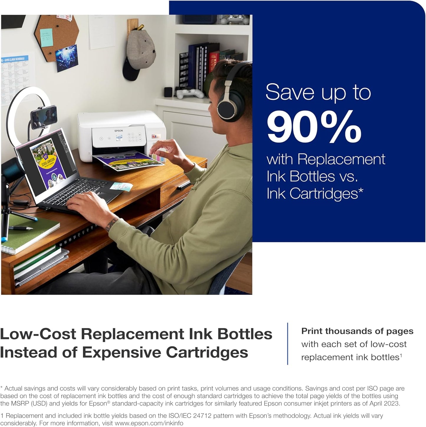 Epson EcoTank ET-2800 Wireless All-In-One Supertank Printer – Cartridge-Free, Scan & Copy, Perfect for Home Use - White