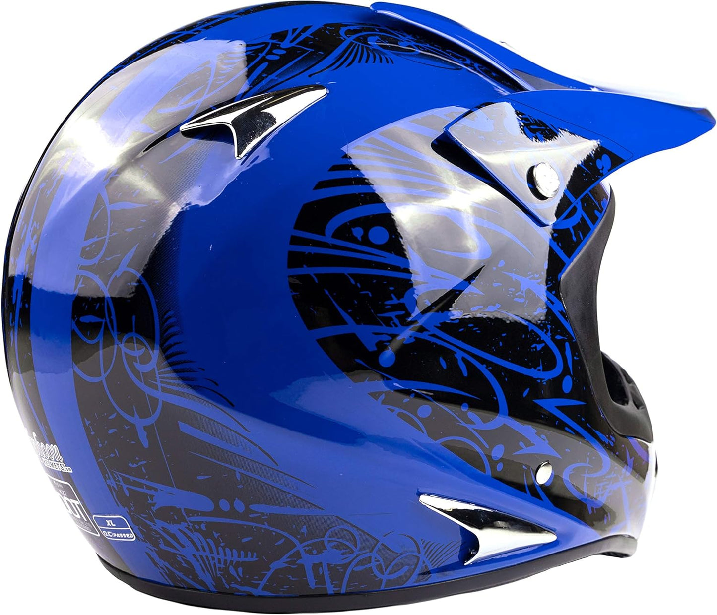 Typhoon Helmets Typhoon ATV Motorcycle Helmet with Goggles & Gloves - DOT Certified Off-Road Racing Protection Gear Set for Adults/Teens - Durable MX Combo Pack