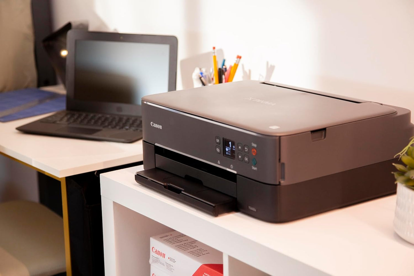 Canon PIXMA TS6420A Wireless All-In-One Inkjet Printer - Print, Copy, Scan - Sleek White Design