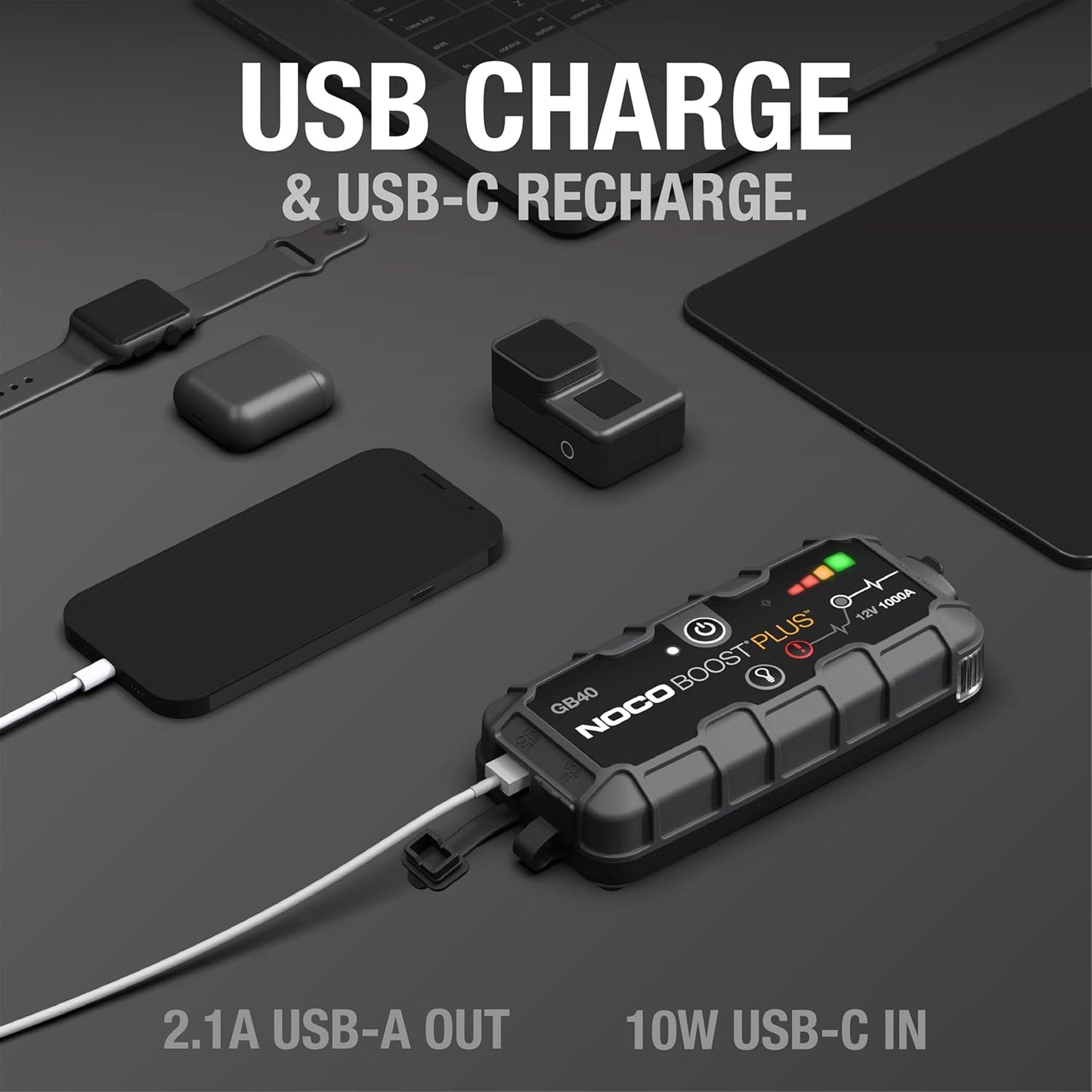 NOCO Boost GB40 - 1000A Ultra-Safe Portable Jump Starter & Power Bank for Gas & Diesel Engines