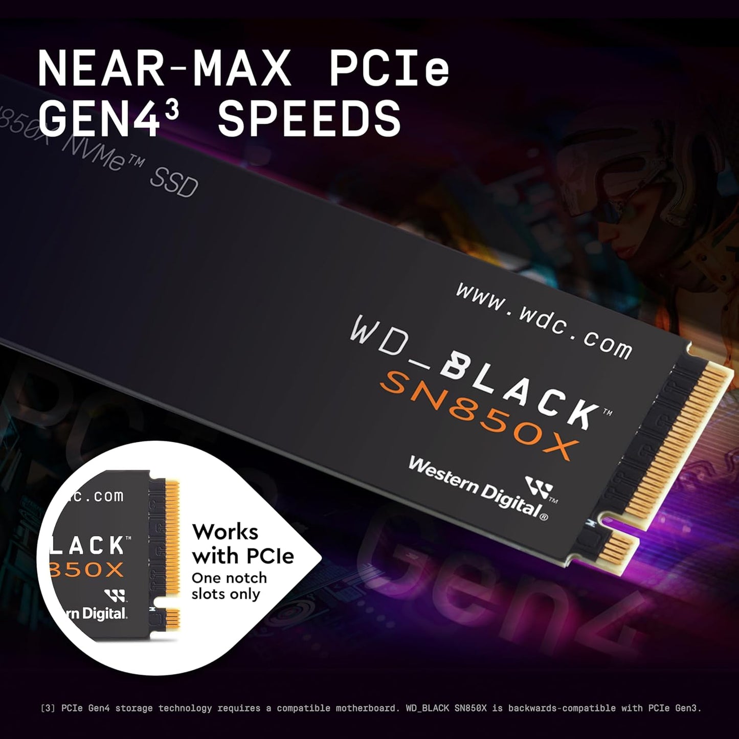 WD_BLACK 2TB SN850X NVMe Gaming SSD with Heatsink - Lightning Fast 7,300 MB/s - Perfect for PS5 - Gen4 PCIe M.2 2280