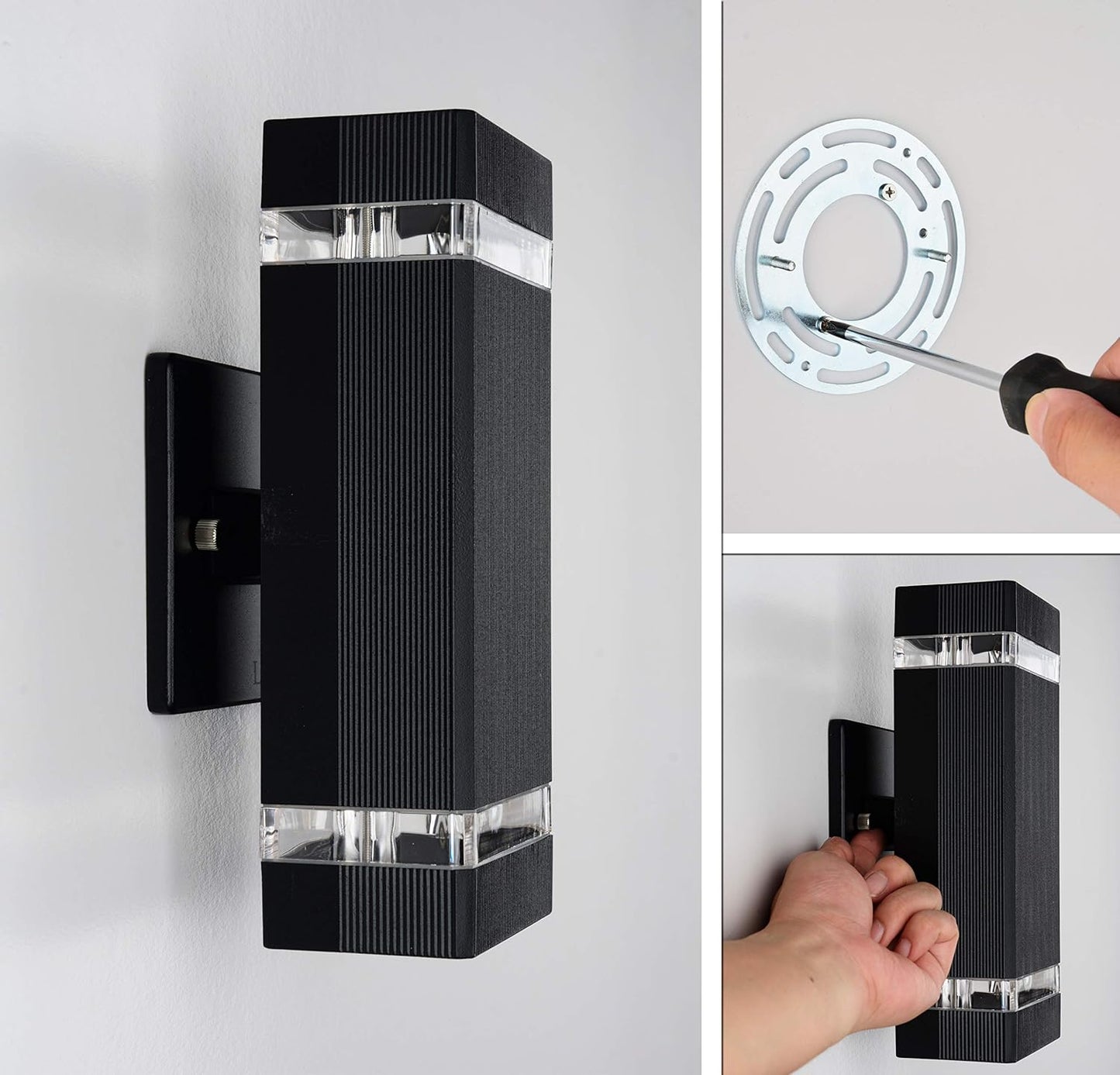 LMP 2-Pack Waterproof LED Square Up and Down Outdoor Wall Lights - 3000K, 5W, Aluminum, ETL Certified