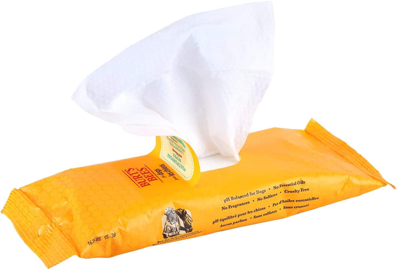 Burt'S Bees for Pets Multipurpose Dog Wipes with Honey, 98% Natural Origin Formulas, Hypoallergenic Dogs Wipe, Canine Cleaning Sheets for Paws and Butt, 3 Pk, 50Ct