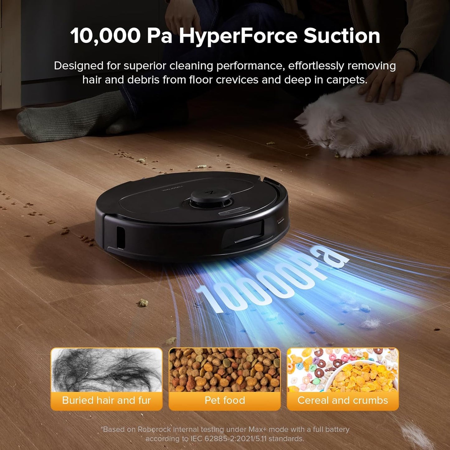 Qrevo L Robot Vacuum and Mop, All-In-One Vacuum Cleaner, 10,000Pa Powerful Suction, Self Emptying & Refilling, Self Mop Washing & Air Drying, Anti-Tangle Brushes for Home, Pet Hairs, Black