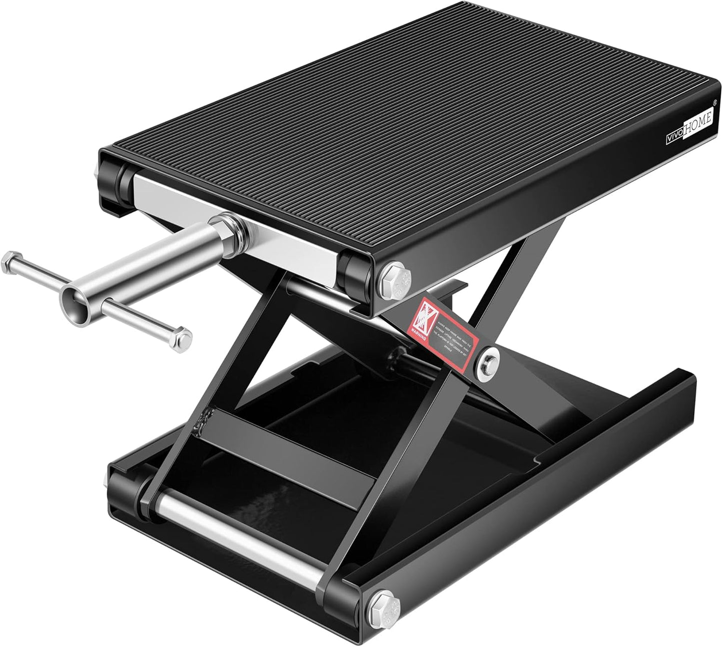 VIVOHOME Motorcycle Lift Scissor Jack Steel Wide Deck Hoist Crank Center Stand 1100 LBS Capacity for Motorcycles, Atvs, Dirt Bikes Red