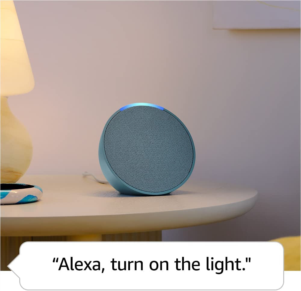 Amazon Echo Pop - Compact Glacier White Alexa Speaker for Any Room - Latest Model
