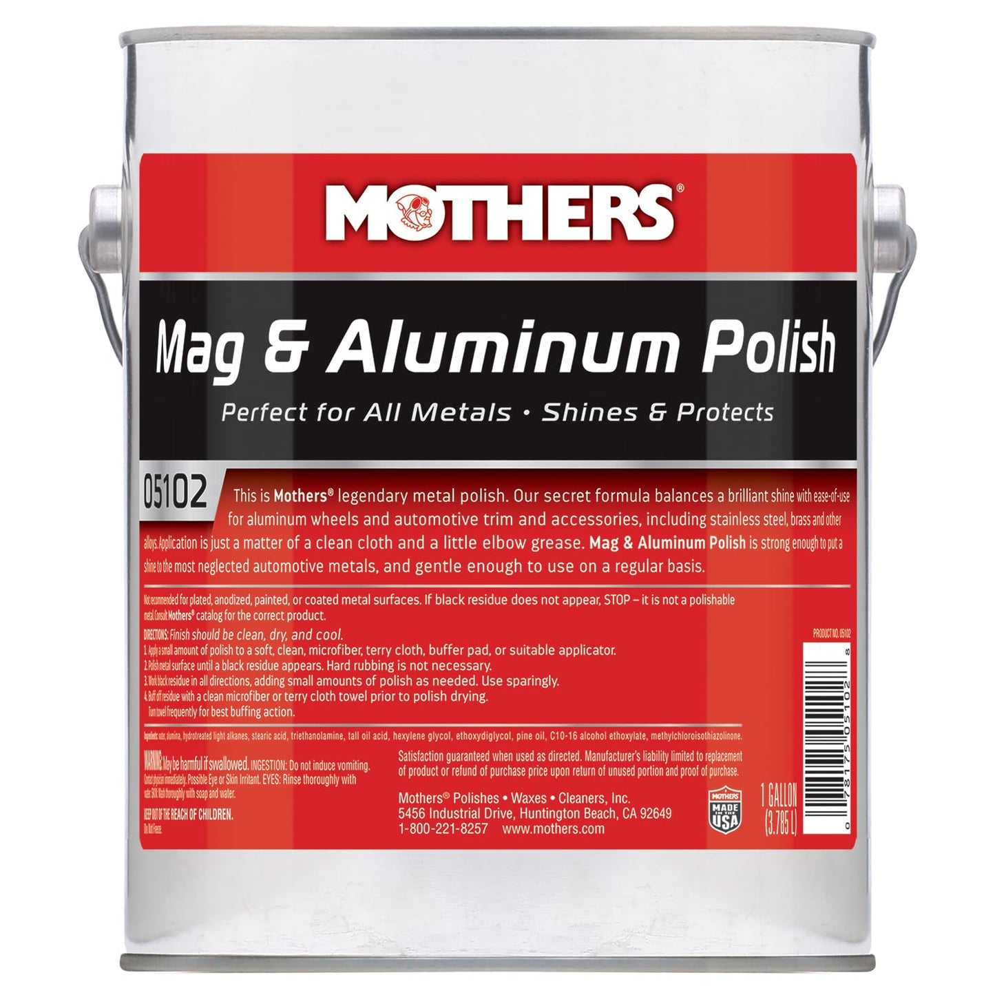 Mothers Mag & Aluminum Polish, 10 Oz. – Brilliant Shine, Easy to Use, for All Uncoated & Unplated Metals Including Aluminum Wheels, Stainless Steel Trim and Exhaust Tips, Brass & More (05101)