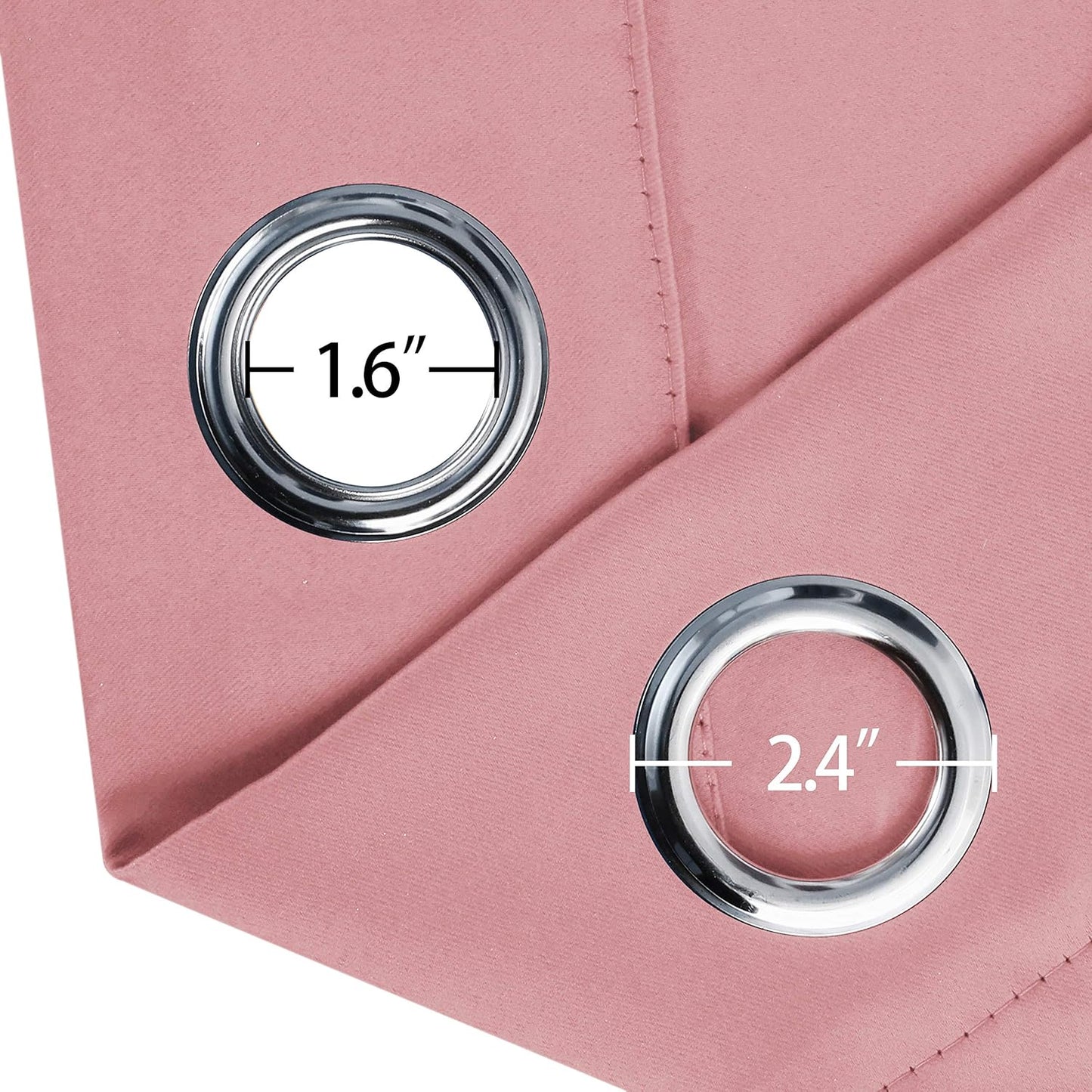 Luxurious Baby Pink Blackout Curtains - Set of 2 Grommet Panels (42" x 63") for a Cozy Bedroom Retreat