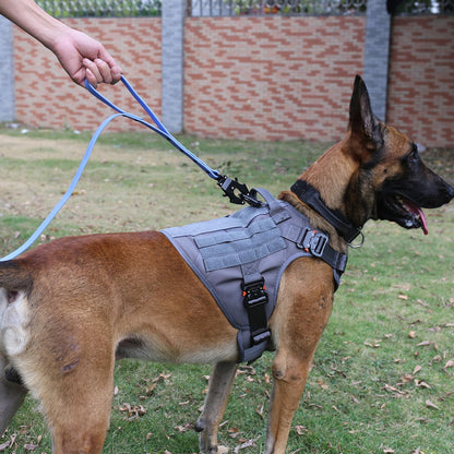 ICEFANG Tactical Dog Harness with 4X Metal Buckle,Working Dog MOLLE K9 Vest with Handle,No Pulling Front Clip,Adjustable Pet Harness for Meduim Dogs (M (25"-31" Chest), Grey)