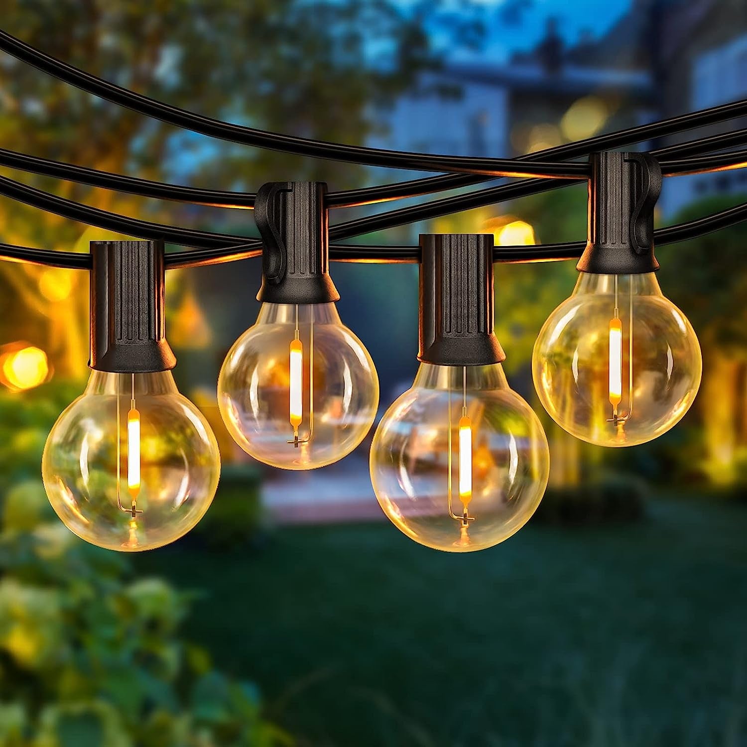 50FT Shatterproof LED G40 Globe String Lights - 50 Dimmable Edison Bulbs for Outdoor Patio, Balcony, Party, Wedding & Cafe - Waterproof Bistro Lighting