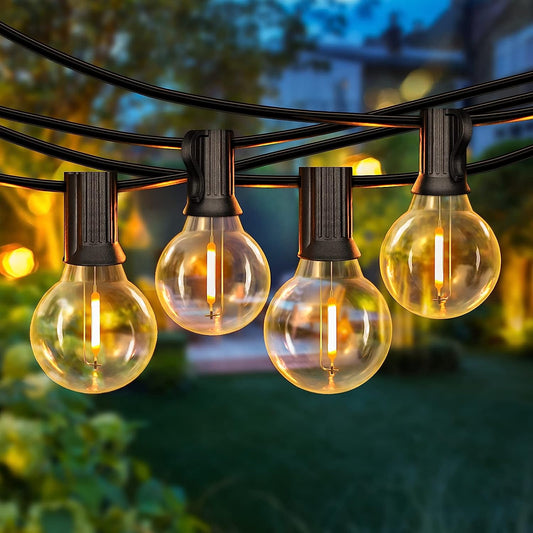 50FT Shatterproof LED G40 Globe String Lights - 50 Dimmable Edison Bulbs for Outdoor Patio, Balcony, Party, Wedding & Cafe - Waterproof Bistro Lighting