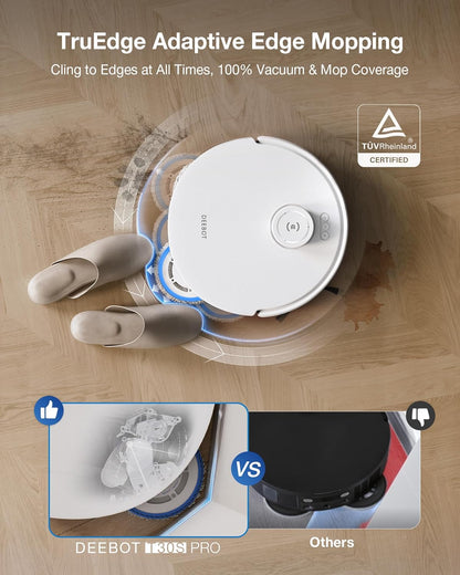 DEEBOT T30S Pro Robot Vacuum and Mop with 11,000 Pa Suction, Auto Empty Station Smart Navigation AI Edge Cleaning Robot,10-In-1 Cleaning Station