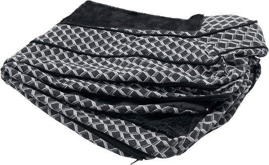 Furhaven Replacement Dog Bed Cover Comfy Couch Plush & Décor Sofa-Style, Machine Washable - Diamond Gray, Jumbo (X-Large)