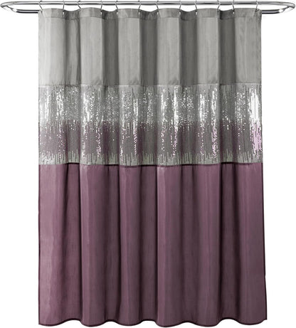 Lush Decor Night Sky Shower Curtain, 72" X 72", Gray & Purple