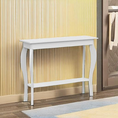 Chic White Choochoo Narrow Console Table - Stylish Accent for Entryway or Sofa