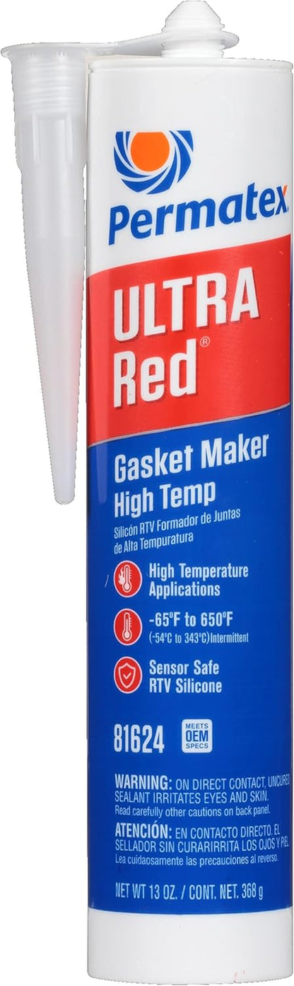 Permatex 81630 Ultra Red High Temperature Gasket Maker, 3 Oz