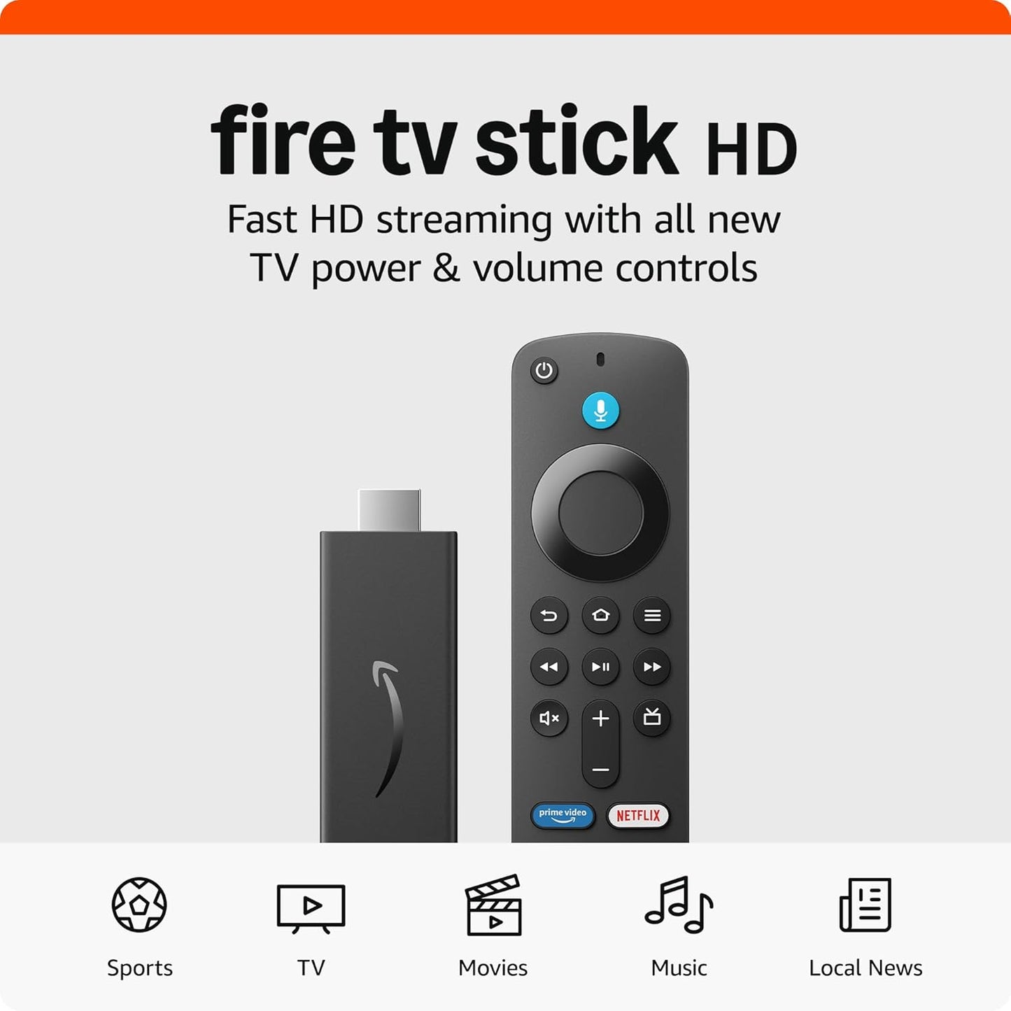Amazon Fire TV Stick HD - Stream Free Live TV & Control Your Smart Home with Alexa Voice Remote!