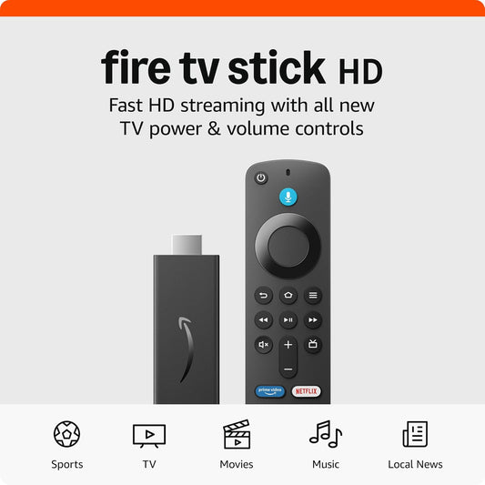 Amazon Fire TV Stick HD - Stream Free Live TV & Control Your Smart Home with Alexa Voice Remote!
