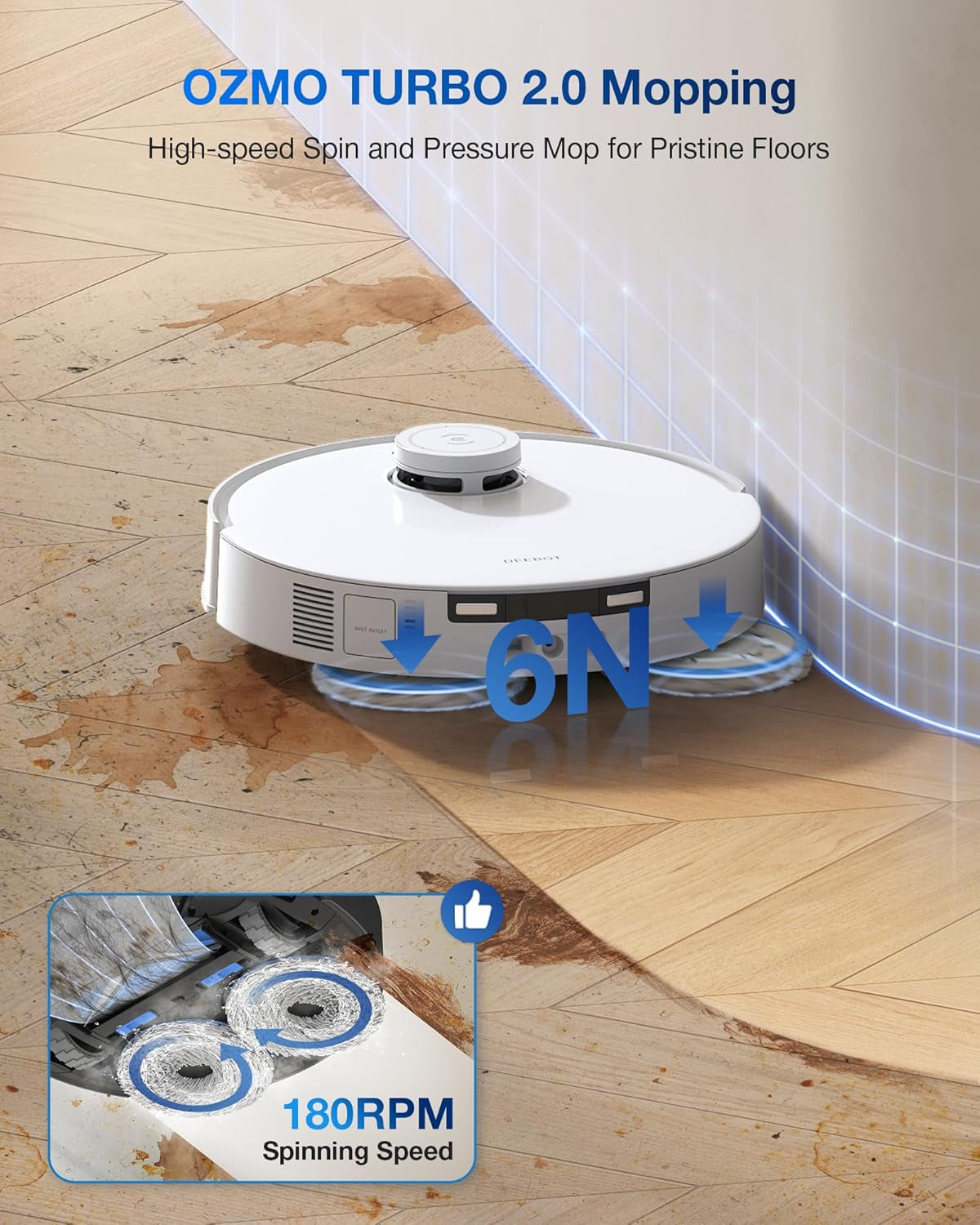 DEEBOT T30S Pro Robot Vacuum and Mop with 11,000 Pa Suction, Auto Empty Station Smart Navigation AI Edge Cleaning Robot,10-In-1 Cleaning Station
