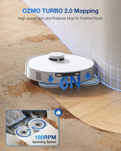 DEEBOT T30S Pro Robot Vacuum and Mop with 11,000 Pa Suction, Auto Empty Station Smart Navigation AI Edge Cleaning Robot,10-In-1 Cleaning Station