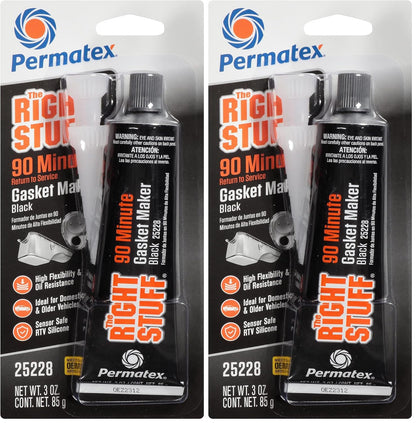 Permatex 82180 Ultra Black Maximum Oil Resistance RTV Silicone Gasket Maker, Sensor Safe and Non-Corrosive, for High Flex and Oil Resistant Applications 3 Oz