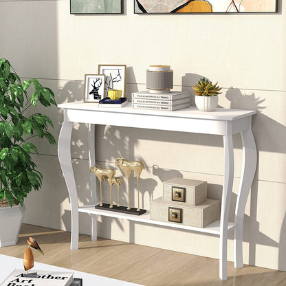 Chic White Choochoo Narrow Console Table - Stylish Accent for Entryway or Sofa